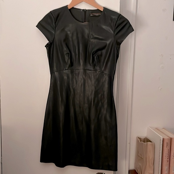 Zara vegan leather oh so mini minidress xs beyond seductive! - Picture 3 of 8